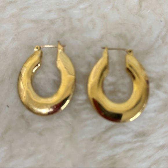 Black Gold Tone Metal Reversible Post Earrings & Evil Eye Adjustable Bracelet - Picture 5 of 11